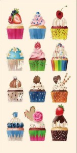 Ręcznik kąpielowy plażowy Muffinki Babeczki 70x140 Summer