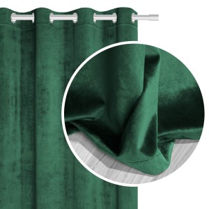 Zasłona gotowa Welurowa Velvet 140x250 (zieleń butelkowa)