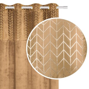 Zasłona gotowa Welurowa Velvet NORD 140x250 (musztarda)