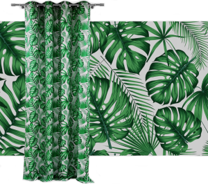 Zasłona gotowa na przelotkach Liście Monstera 140x250 Vipro