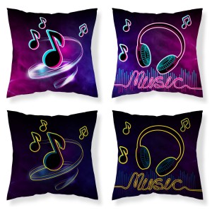 Poszewka na poduszkę świecąca w ciemności 40x40 Music