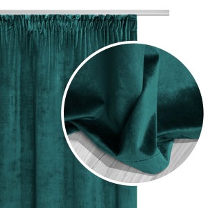 Zasłona gotowa Velvet TAŚMA 140x270 (turkusowa)