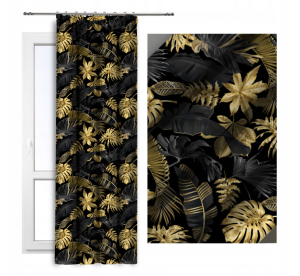 Zasłona gotowa na taśmie Liście Monstera 140x250 Vipro 