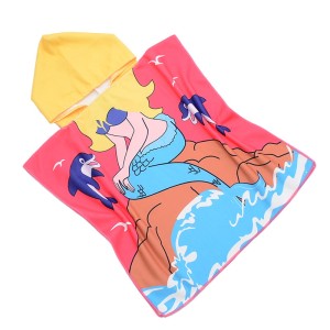 Poncho Syrenka 60x120 ręcznik ponczo z kapturem