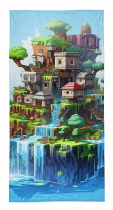 Ręcznik Piksele 70x140 kąpielowy plażowy Detexpol 