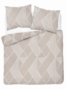 Komplet pościeli 160x200 beżowe wzory 3-częściowy 