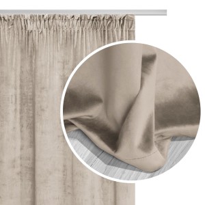 Zasłona gotowa Welurowa Velvet TAŚMA 140x270 (beżowa)