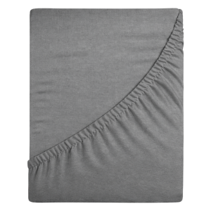 Prześcieradło jersey z gumką 90x200 (stalowy) 155 g/m2 DeLux 