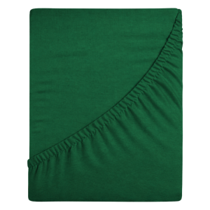 Prześcieradło jersey z gumką 160x200 (butelkowa zieleń) 155 g/m2 DeLux