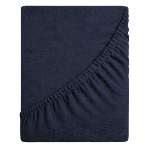 Prześcieradło frotte z gumką 140x200 (granat) 190 g/m2 DeLux