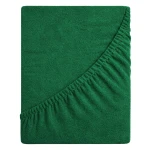 Prześcieradło frotte z gumką 140x200 (butelkowa zieleń) 190 g/m2 DeLux 