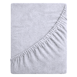 Prześcieradło frotte z gumką 160x200 (popiel) 190 g/m2 DeLux