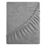Prześcieradło frotte z gumką 160x200 (stalowy) 190 g/m2 DeLux