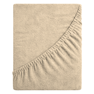 Prześcieradło frotte z gumką 180x200 (beż) 190 g/m2 DeLux