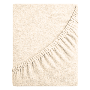 Prześcieradło frotte z gumką 180x200 (kość słoniowa) 190 g/m2 DeLux