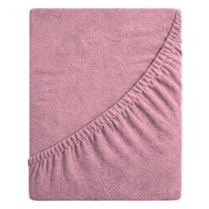 Prześcieradło frotte z gumką 220x200 (paryski róż) 190 g/m2 DeLux