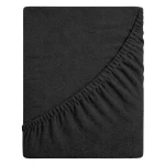 Prześcieradło frotte z gumką 220x200 (czarny) 190 g/m2 DeLux