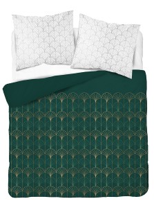 Komplet pościeli 160x200 zieleń butelkowa glamour 3-częściowy
