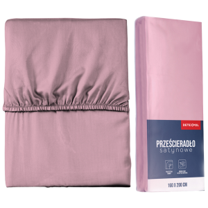 Prześcieradło mikrosatyna z gumką 160x200 róż pastelowy 
