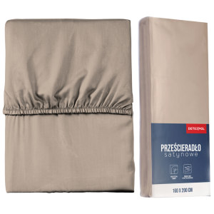Prześcieradło mikrosatyna z gumką 160x200 taupe 