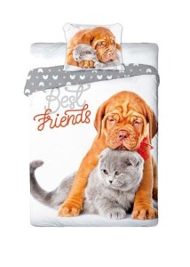 Pościel Best Friends Pies i Kot 160x200 Faro