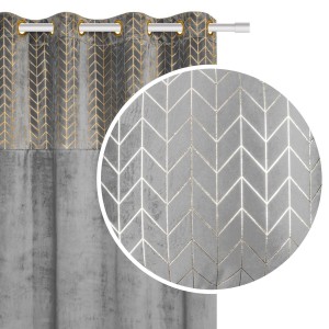 Zasłona gotowa Welurowa Velvet NORD 140x250 (szara)